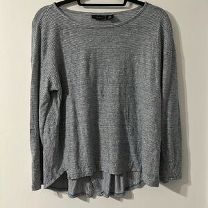 Adrienne Vittadini 100% Linen Top Striped Medium